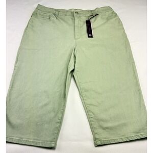 Gloria Vanderbilt Amanda Women's Jeans Size 14 Green Rhinestone Pocket NWT